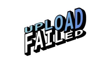 ladda upp mot misslyckades, 3d text animering i isometrisk se med motsatt ord rörelse slinga med djärv typografi effekter video