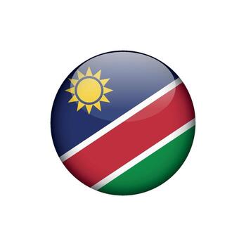 Namibia Flag Circle Button Template vector