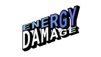 energi mot skada, 3d text animering i isometrisk se med motsatt ord rörelse slinga med djärv typografi effekter video