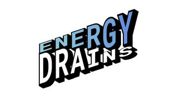 energi mot avlopp, 3d text animering i isometrisk se med motsatt ord rörelse slinga med djärv typografi effekter video