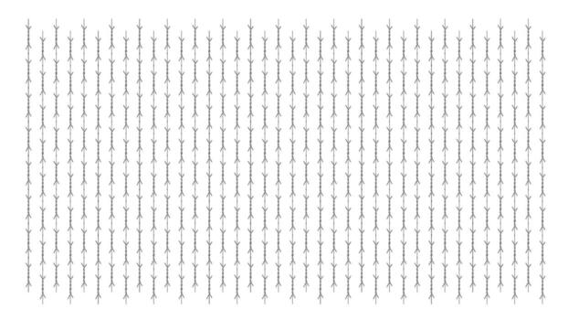 The arrangement features numerous gray branches aligned in a precise grid pattern, creating a repetitive and minimalist aesthetic. The simple design emphasizes symmetry and structure vector