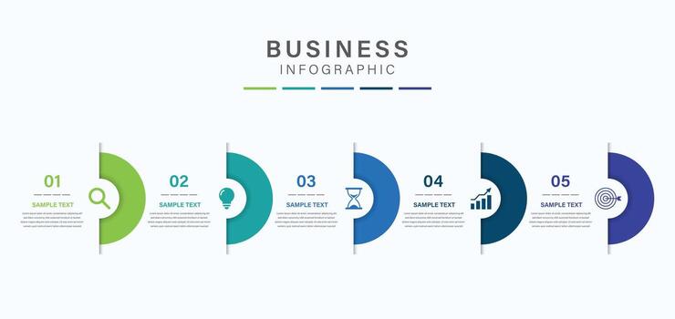 infographic label design with circle infographic template design and 5 options or steps. Can be used for process diagram, presentations, workflow. vector
