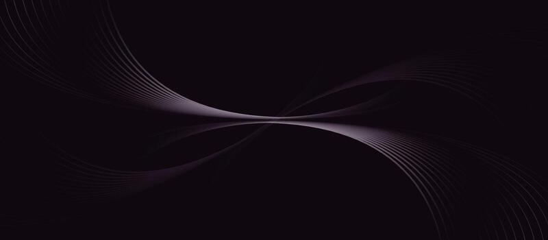 Abstract background with purple glowing geometric curve lines. Modern minimal trendy shiny purple lines pattern on dark background for wallpaper, web, template and poster vector