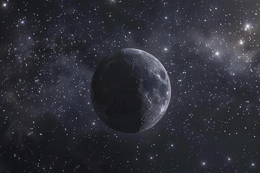 Moon at dark space photo