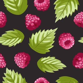 sin costura modelo frambuesa en negro antecedentes vector