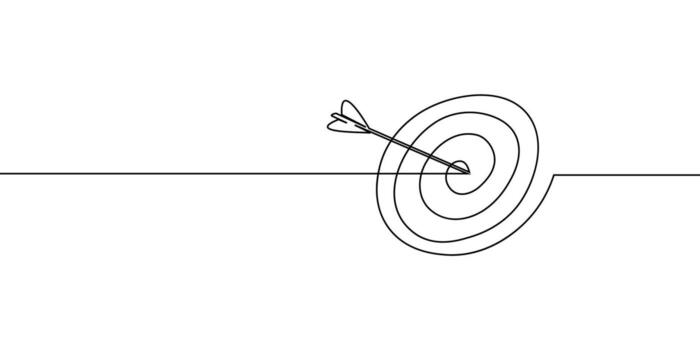 Line arrow continuous art up one drawing target icon direction down. Arrow line continuous finance illustration business growth outline single work circle goal process sign doodle around grow. vector