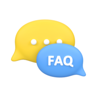 Preguntas más frecuentes habla burbuja aislado 3d hacer icono ilustración png