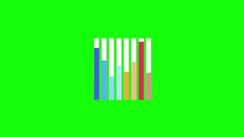 animerad bar Diagram som visar data gående upp och ner i grön skärm bakgrund. lämplig för möten, presentationer och företag video