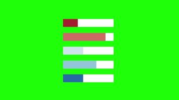 geanimeerd bar tabel tonen gegevens gaan omhoog en naar beneden in groen scherm achtergrond. geschikt voor vergaderingen, presentaties en ondernemingen video