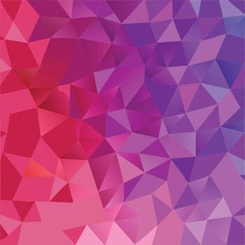 Abstract geometric low poly pattern with pink and purple gradient vector