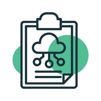 Clipboard with cloud network icon vector