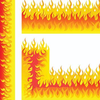 ardiente fuego patrones para decorativo fronteras y diseño elementos vector