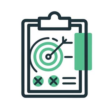 Clipboard with target and dart, isolated on white background vector