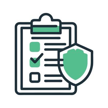 Clipboard with checklist and shield isolated on white background vector