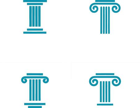 Four types of classical architectural columns isolated on white background vector
