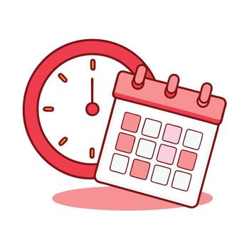 Clock and calendar icon for time management and scheduling vector