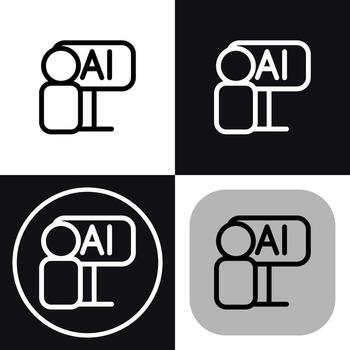 ai agente icono - inteligente asistente, virtual ayuda, digital inteligencia vector