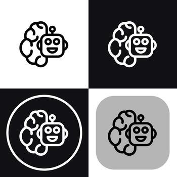 ai cerebro robot icono - inteligente tecnología símbolo vector