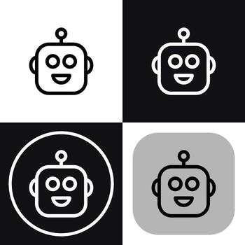 Happy Robot AI Icon - Artificial Intelligence Agent Symbol vector