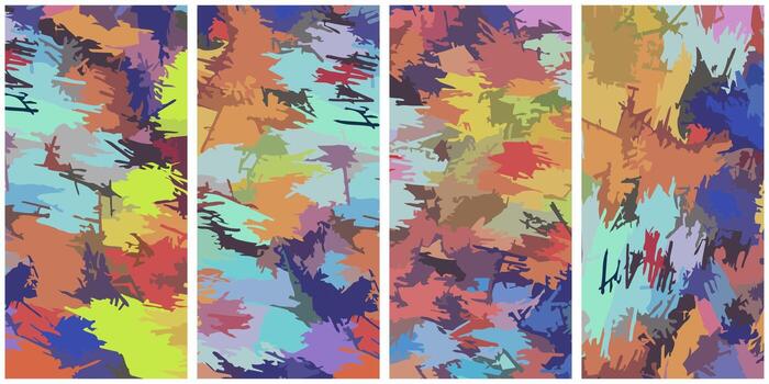 Collection of abstract colorful vertical background vector