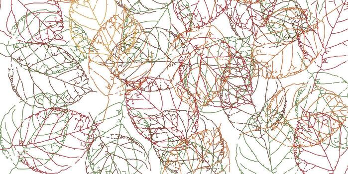 Abstract colorful leaves bone pattern background vector