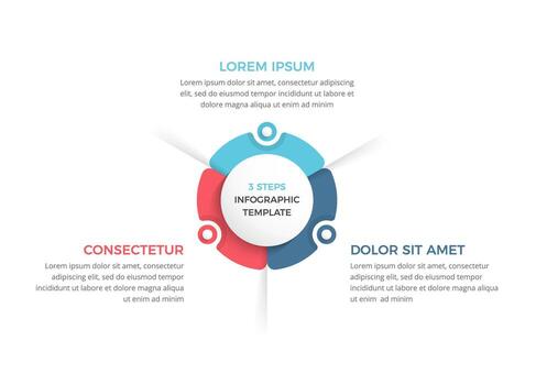 Circle diagram with 3 steps with place for your text, infographic template vector