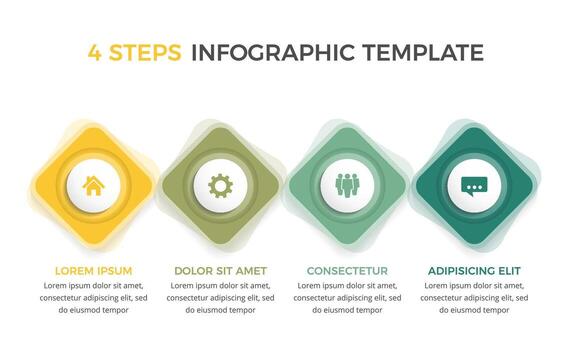 Business infographic design template with four options or steps, process, workflow template vector