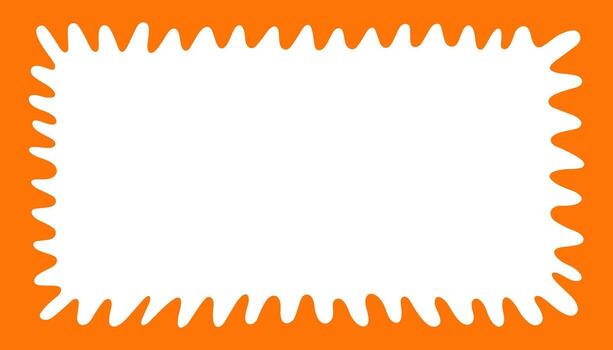 Wave rectangle frame. Doodle scalloped edge border with wavy pattern. Graphic design. Cute curved frame box. Geometric abstract background. vector