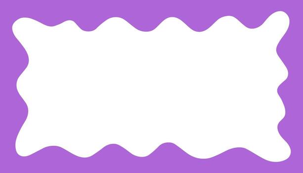 Wave rectangle frame. Doodle scalloped edge border with wavy pattern. Graphic design. Cute curved frame box. Geometric background vector