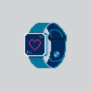 píxel Arte ilustración reloj inteligente. pixelado mirar. reloj inteligente tecnología monitor icono pixelado para el píxel Arte juego y icono para sitio web y juego. antiguo colegio retro vector