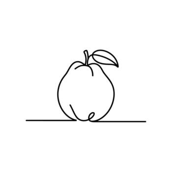 Minimalist Line Art of a Pear Standing Tall A Simple Yet Elegant Depiction of Nature's Bounty In a Single Stroke vector