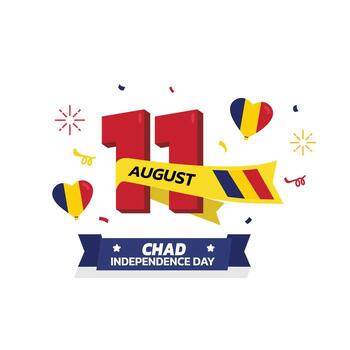 chad Independence Day Design, August 11th design elements template with festive elements, chad map and flag vector