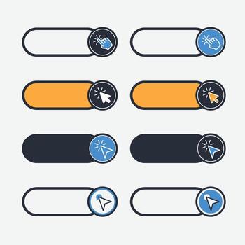 Hand click icon set. Computer mouse click cursor arrow icons. hand cursor icon illustration vector