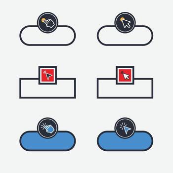 Hand click icon set. Computer mouse click cursor arrow icons. flat design hand cursor icon illustration vector