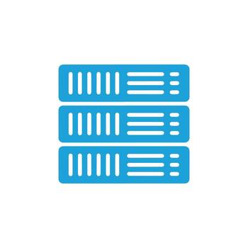 azul servidor apilar icono en blanco antecedentes simbolizando datos almacenamiento y Procesando vector