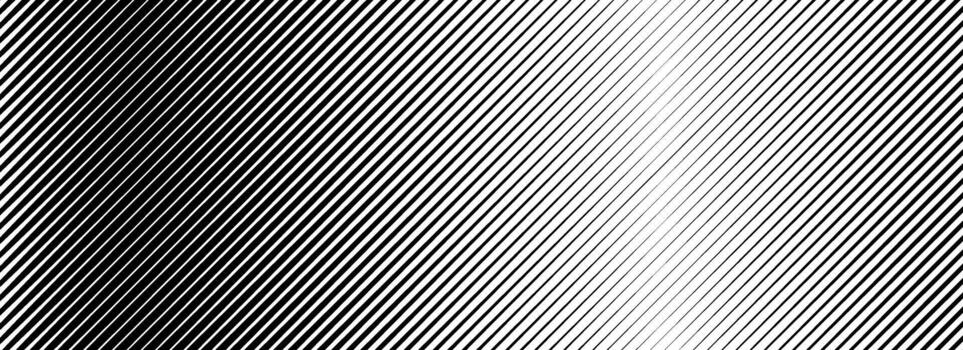 Halftone oblique line gradient texture. Black diagonal stripe gradation background. Repeated slanted strokes pattern backdrop. Vibrating parallel lines wallpaper. Vanish tilt moire overlay. vector