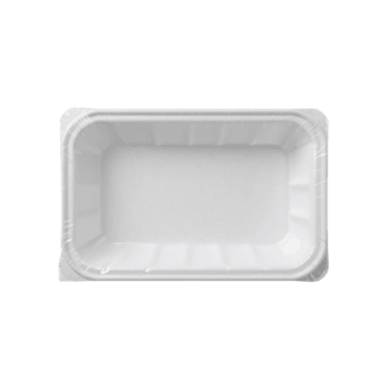 vit rektangulär polystyren bricka, rena och tömma, mat behållare presentation med enkel png