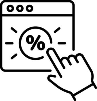 A line style icon showing ctr performance metric vector