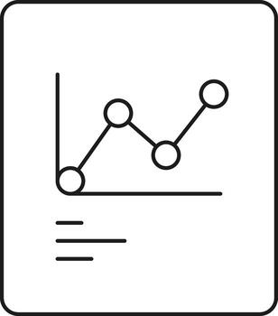 Simple line graph icon with data points vector