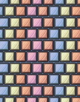 Colorful Retro Pixel Tile Pattern with Glossy Squares vector