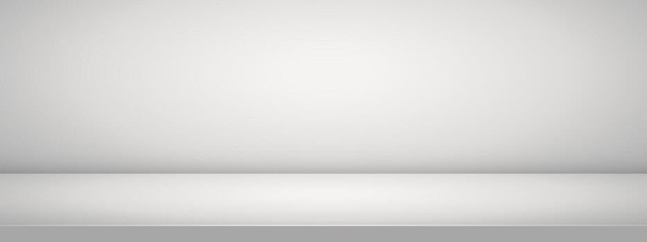 Grey studio room. Limbo neutral gradient backdrop. Abstract 3d wall scene for product presentation. Minimalist display mockup. vector