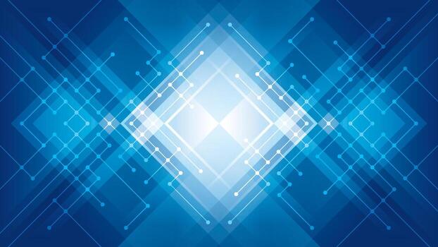Modern Circuit Lines and Dots background, Triangle Arrow shapes design. Abstract Geometric blue triangles background. Digital Technology Futuristic Concept vector