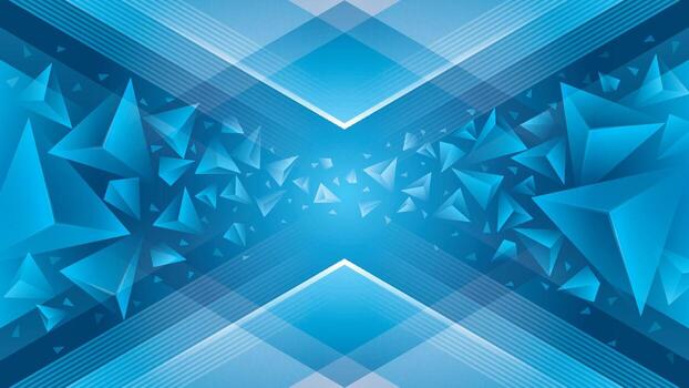 Abstract Geometric Blue triangles background. Modern 3d triangle polygon background, Triangle shapes design. Creative ideas for business presentations, vector