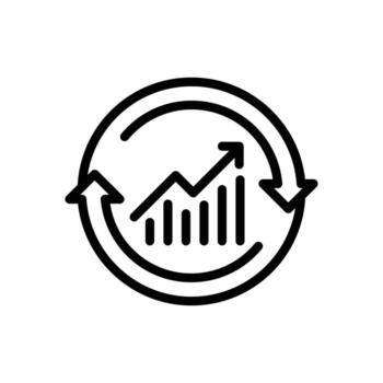 financial cycle, halfing outline icon design good for web or mobile app vector