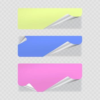 Bold Yellow Labels with Folded Corners for UI Design and Product Tags vector