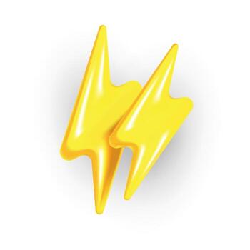 Shiny Lightning Bolt Pair with 3D Gloss Effect for Digital and Print Design vector