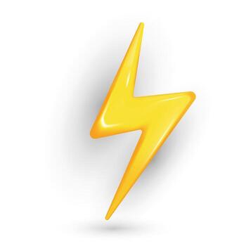 Clean Lightning Bolt with Bright Yellow Finish for Digital UI Use vector