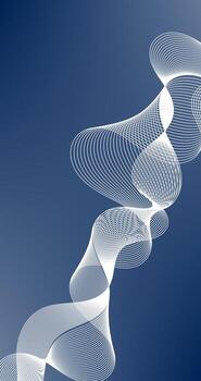 Gradient Abstract Blue background with wavy lines and Copy Space vector