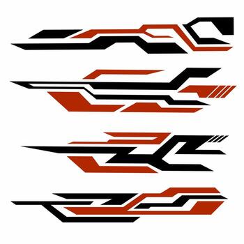 Modern Racing Decal Set Abstract Graphics for Vehicle Customization vector