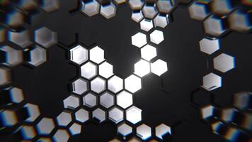 White Cyber Abstraction with Hexagons Background VJ Loop in 4K video